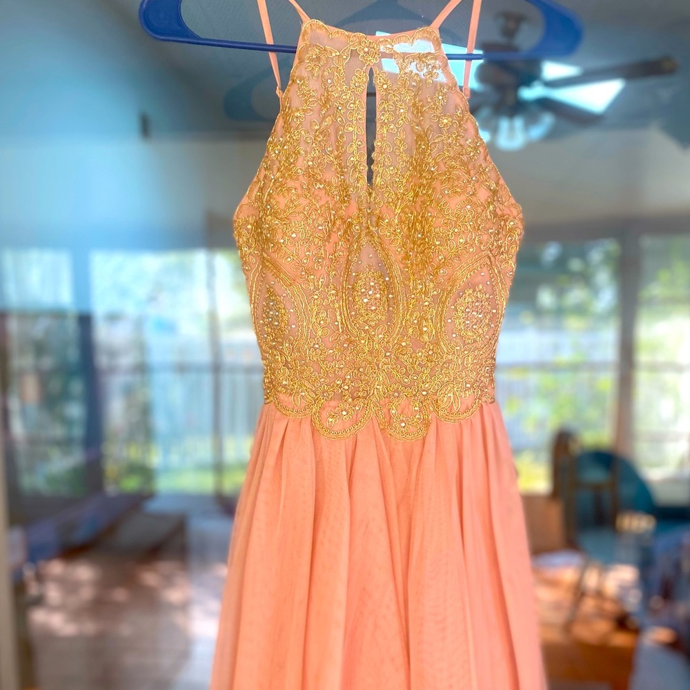 Sweet Pink with Gold Blondie nites by Stacy Sklar Dress Like New!!